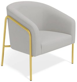 Poltrona Sala Industrial Alta Dourado Stella Suede D03 - D'Rossi - Cinza