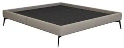 Cama Casal King 199cm Pés Metálicos Elisa S05 Linho Bege - Mpozenato