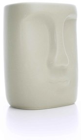 Cachepot Decorativo em Cerâmica Rosto Cinza 17x14 cm - D'Rossi