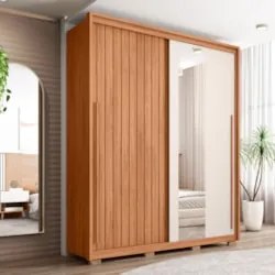Guarda Roupa Casal 179cm Com Espelho Sabin Freijó/Off C01 - Mpozenato
