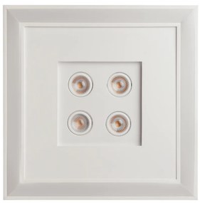 Embutido Bore Pro 62X62X11Cm 04Xpar20 Led 49,2W Bivolt | Usina 19202/6... (BT - Branco Texturizado, 3000k)