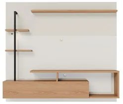 Painel Bancada Suspensa para TV até 58 Pol. Maragogi Off White/Freijó