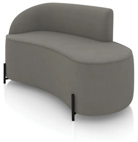 Sofá 2 Lugares Orgânico 140cm Pé Ferro Preto Morgan Suede D03 - D'Rossi - Grafite