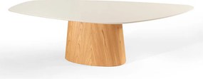 Mesa de Jantar Tarsila Orgânica Vidro Off White - 2,20m x 1,10m
