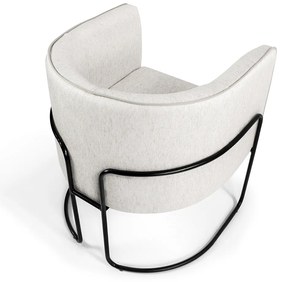 POLTRONA BETINA LINHO CREME A-48 BASE DE