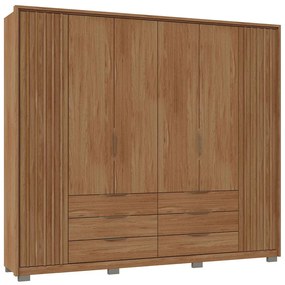 Guarda Roupa Essence Casal Ripado 6 Portas de Bater 6 Gavetas MDP Buriti G11 - Gran Belo