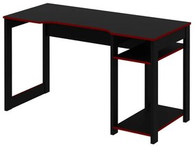 Mesa Gamer Escrivaninha Tecno Reversível Preta Vermelho