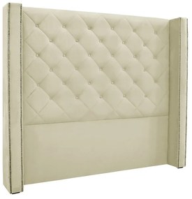 Cabeceira Cama Box Casal 140 cm Vicenza Veludo S04 - D'Rossi - Bege