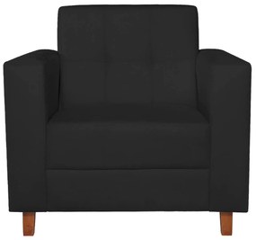 Kit Sofá 2 Lugares e 2 Poltronas Denver Corano Preto - ADJ Decor