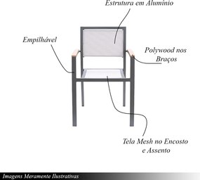 Kit 2 Cadeiras Área Externa com Tela Mesh Mangue de Alumínio Amêndoa/Bege G56 - Gran Belo