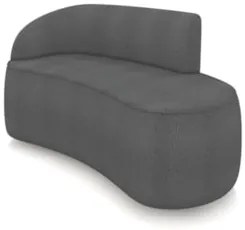 Sofá 2 Lugares Para Sala 140cm Orgânico Wendi Boucle Grafite I01  - Mp