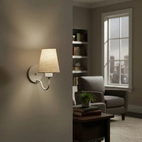 Arandela de Parede Vivare AR-2035BRLP Cúpula em Tecido Palha