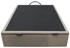 Base Box Baú para Cama Casal 138x188cm Liz S05 Suede Bordado Bege - Mp