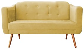 Namoradeira Bruna 1,40 m 2 Lugares Pés Palito Suede Amarelo
