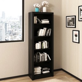 Armário Estante Alto para Escritório Home Office ME4104 MDP Preto G69 - Gran Belo