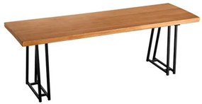 Banco Rumba Industrial em Madeira Mel e Base Preta com 220cm de largura - 70379 Sun House