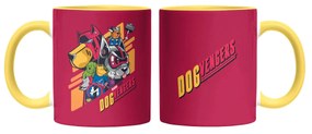 Caneca Dogvenger Vingadogs Vingadores Nerd Vermelha com Alça Amarela