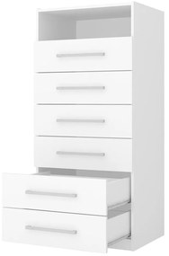 Cômoda Madri Multiuso Organização 6 Gavetas Premium Branco