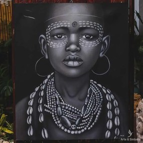 Pintura em Tela Retrato Étnico