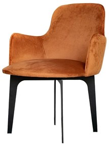 Poltrona Amazonas - Preto - Tecido Veludo Terracota Kleiner