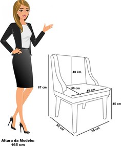 Cadeira Sala de Jantar Base Madeira Preto Liz Bouclê D03 - D'Rossi - Terra