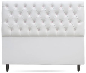 Cabeceira Cama Box Casal 140cm Nicole Capitonê Corano Branco Botão Rosa - Sheep Estofados - Branco