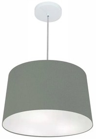 Lustre Pendente Cone Md-4156 Cúpula em Tecido 30/45x40cm Cinza Escuro - Bivolt