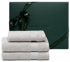 Kit Presente 2 Toalhas de Rosto + 1 Toalha de Lavabo Literie 100% Algodão Allure - Gris  Gris