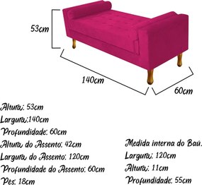 Recamier Félix Casal 140cm Suede Pink - ADJ Decor