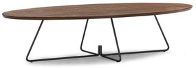 Mesa de Centro Aranbely Oval Tampo Laminado Base Metálica