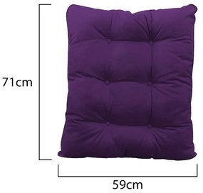 Kit Almofadas para Poltrona e Puff Costela Suede Roxo - ADJ Decor
