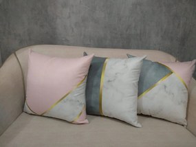 Conjunto 3 Capas almofadas Lyon Rosa Cinza 43x43cm