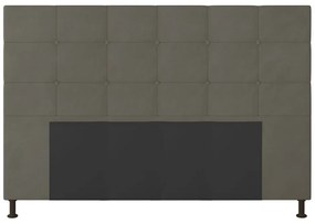 Cabeceira Casal Queen Cama Box 160cm para Quarto Stambul Suede M11 - D'Rossi - Grafite