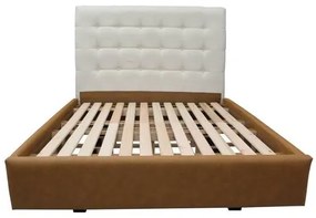 Cama Oslo Bege e Caramelo para Colchão Casal 138cm - 67401 Sun House