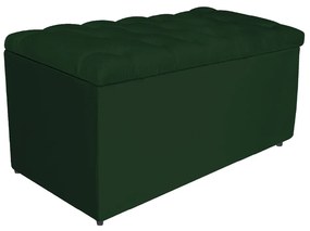 Calçadeira Estofada Liverpool 90 cm Solteiro Suede Verde - ADJ Decor