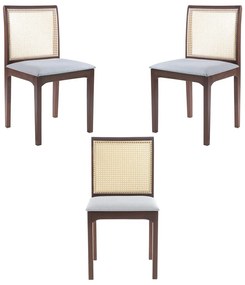 Kit 3 Cadeira Decorativa Sala de Jantar Steve Amêndoa G55 - Gran Belo