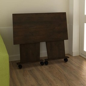 Mesa Dobrável Multiuso Rodas Notebook Home Office Rústico