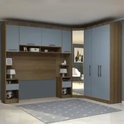 Guarda Roupa Casal Modulado CP04 Delphi Avelã/Grey L01 - Mpozenato