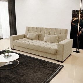 Sofá Cama Casal 3 Lugares 210cm Lisboa Suede Marrom Rato  D03 - D'Rossi