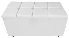 Calçadeira Estofada Manchester 90 cm Solteiro Corano Branco - ADJ Decor