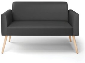 Sofá Namoradeira Pés Palito Natural Marisa Corino D03 - D'Rossi - Preto
