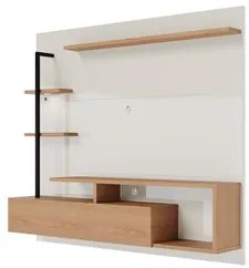 Painel Bancada Suspensa para TV até 58 Pol. Maragogi Off White/Freijó