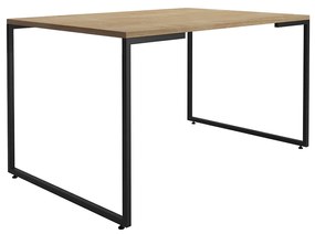 Mesa Sala de Jantar Industrial Porto 135cm Natural/Preto - D'Rossi