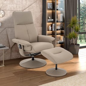 Cadeira de Massagem Reclinável e Giratória Arizona com Apoio de Pés Pu Fendi G56 - Gran Belo
