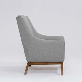 Poltrona Decorativa Mildred D07 Pés Madeira Linho Mescla Elefante - D'Rossi