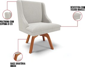Cadeira Sala de Jantar Giratória MM35 Liz Bouclê D03 - D'Rossi - Cinza