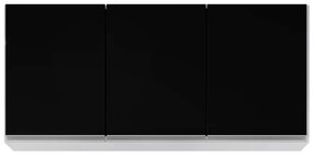 Kit 2 Armários Aéreo de Cozinha Lavanderia 03 Portas Tina 120 cm L06 - D'Rossi - Branco e Preto