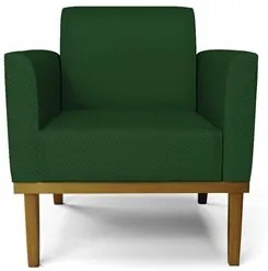 Poltrona Base Madeira Castanho Kit 2 Maressa Veludo Luxo Verde - Ibiza