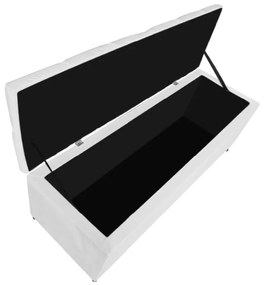 Calçadeira Estofada Liverpool 140 cm Casal Corano Branco - ADJ Decor
