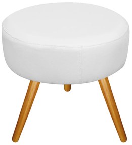 Kit 02 Puffs Sofia Palito Mel Suede Branco - ADJ Decor